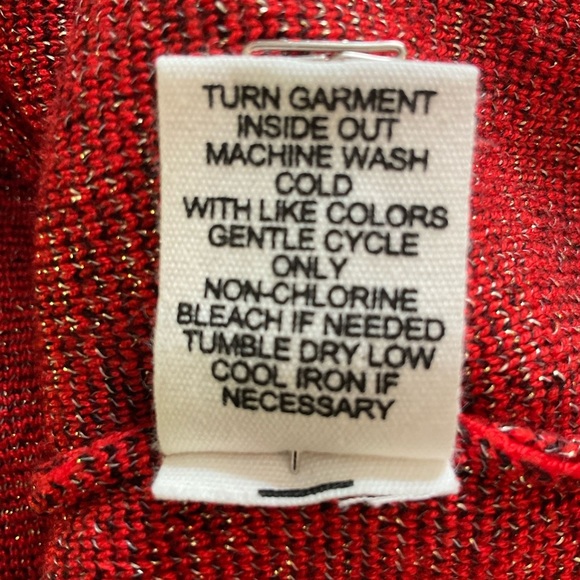 Willow Drive Red Black Silver Lg Holiday Sweater with an Asymmetrical Neckline - Picture 16 of 16